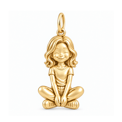 Slim / Wavy Lob / Gold — Little Girl Charm | little-girl-charm-2026-09-13