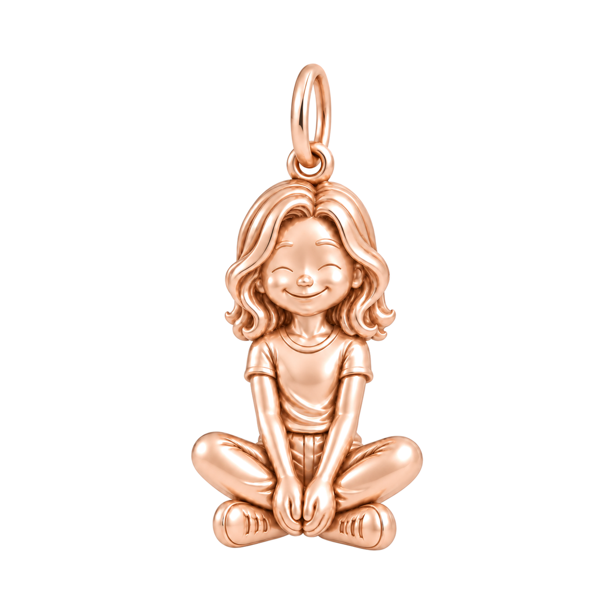 Slim / Wavy Lob / Rose Gold — Little Girl Charm | little-girl-charm-2026-09-13