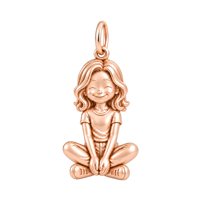 Slim / Wavy Lob / Rose Gold — Little Girl Charm | little-girl-charm-2026-09-13
