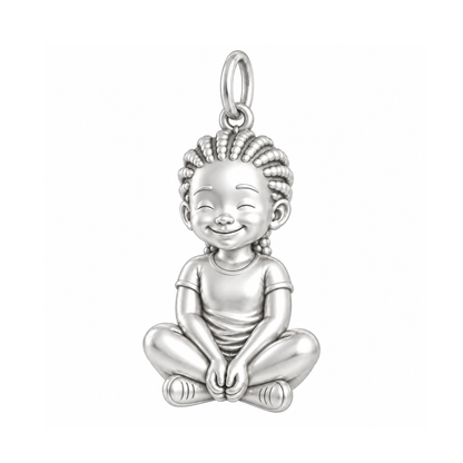 Soft / Cornrows / Silver — Little Girl Charm | little-girl-charm-2026-09-13