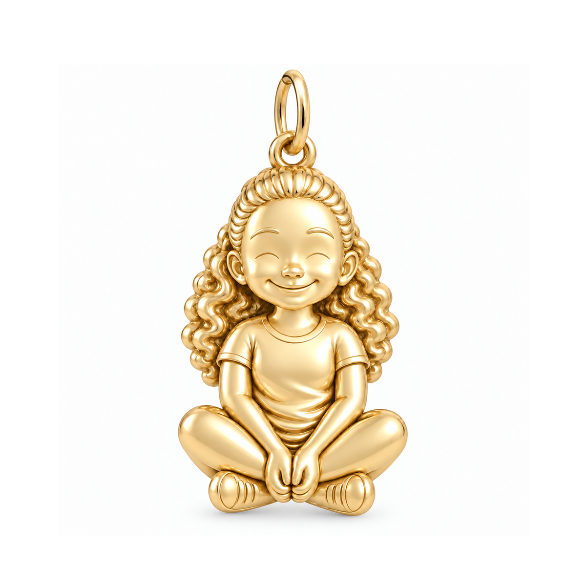 Soft / Half-Up Curls / Gold — Little Girl Charm | little-girl-charm-2026-09-13