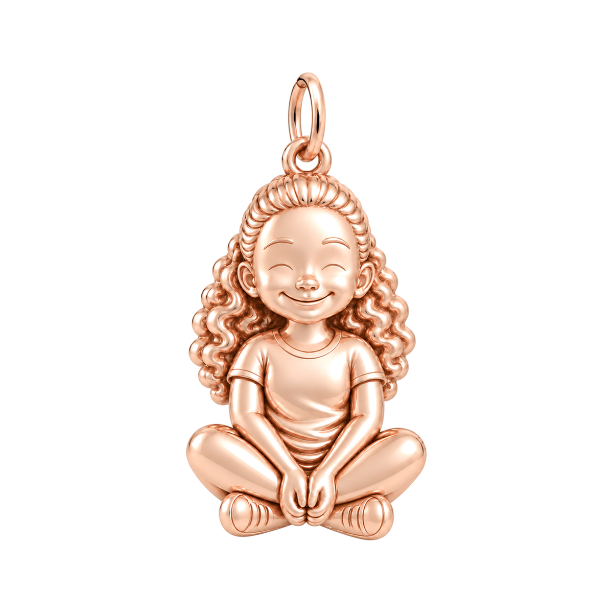 Soft / Half-Up Curls / Rose Gold — Little Girl Charm | little-girl-charm-2026-09-13
