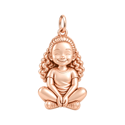 Soft / Half-Up Curls / Rose Gold — Little Girl Charm | little-girl-charm-2026-09-13
