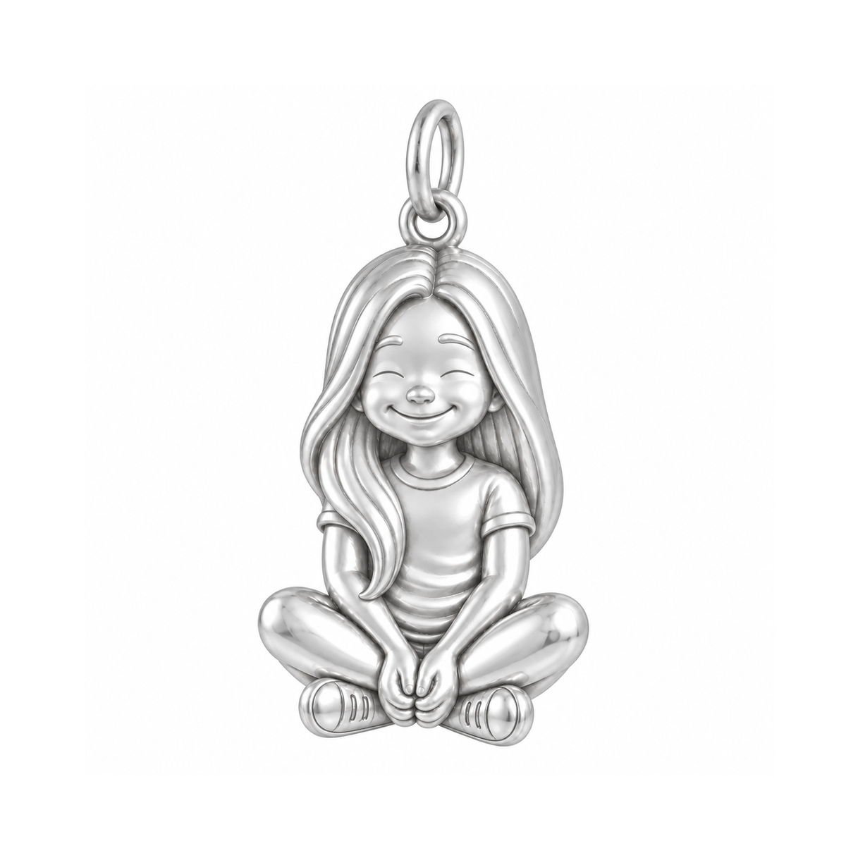 Soft / Long Sleek Hair / Silver — Little Girl Charm | little-girl-charm-2026-09-13