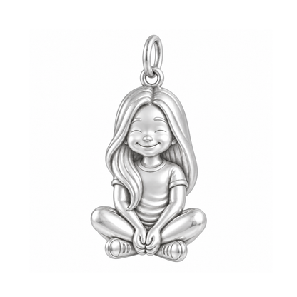 Soft / Long Sleek Hair / Silver — Little Girl Charm | little-girl-charm-2026-09-13