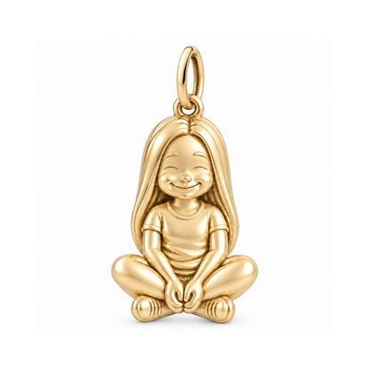 Soft / Long Straight Hair / Gold — Little Girl Charm | little-girl-charm-2026-09-13