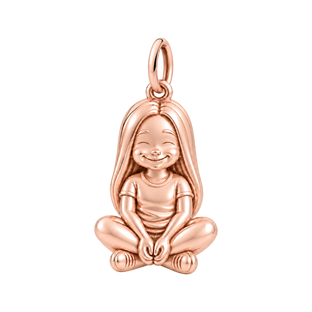 Soft / Long Straight Hair / Rose Gold — Little Girl Charm | little-girl-charm-2026-09-13