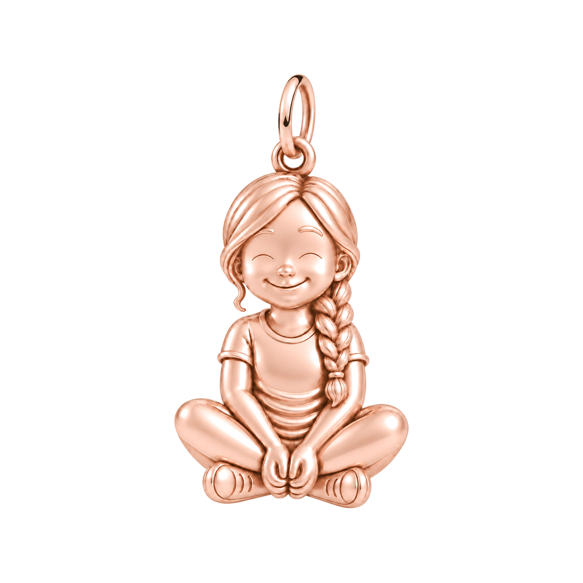 Soft / Side Braid / Rose Gold — Little Girl Charm | little-girl-charm-2026-09-13