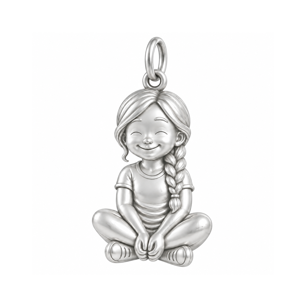 Soft / Side Braid / Silver — Little Girl Charm | little-girl-charm-2026-09-13