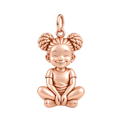 Soft / Space Buns / Rose Gold — Little Girl Charm | little-girl-charm-2026-09-13