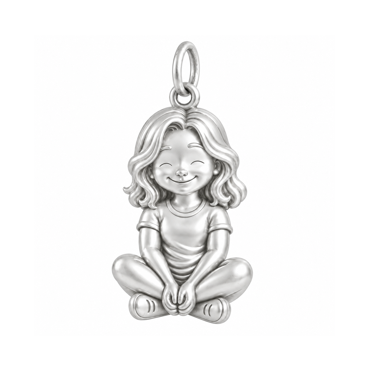 Soft / Wavy Lob / Silver — Little Girl Charm | little-girl-charm-2026-09-13