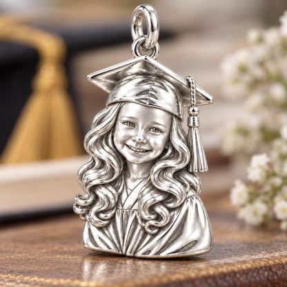 Little Graduate Charm Bracelet – Personalized Mom Gift – macro detail of the charm