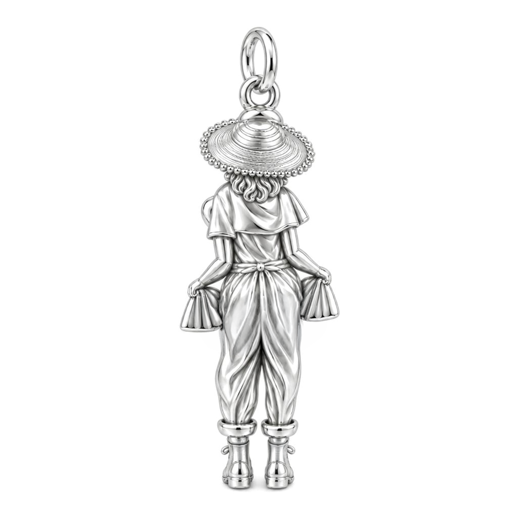 Little Harvester Charm Bracelet – Personalized Mom Gift – macro detail of the charm
