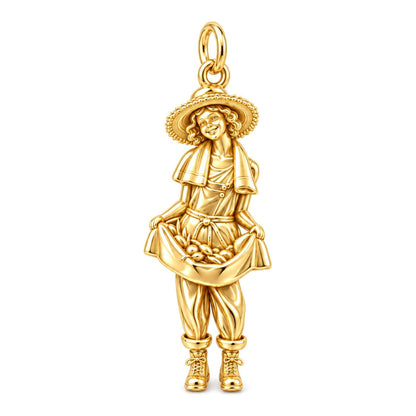 Little Harvester Charm Bracelet – Personalized Mom Gift – 18K gold charm, front view