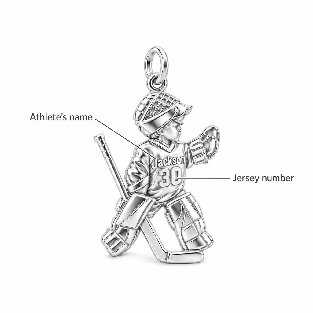 Little Hockey Goalie Charm Bracelet – Personalized Mom Gift – personalization guide