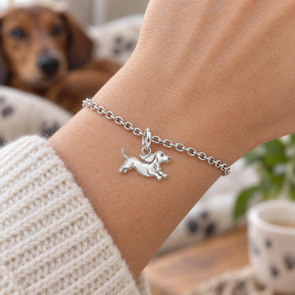 Little Joy Dachshund Charm Bracelet Set – worn / in use