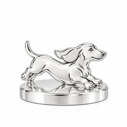 Little Joy Dachshund Keepsake Plaque – silver, front view