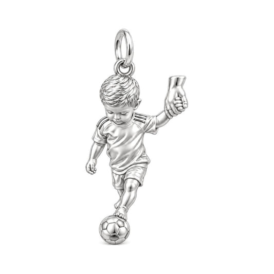 Little Kicker Holding Hands Charm Bracelet – Personalized Mom Gift – silver charm, front view
