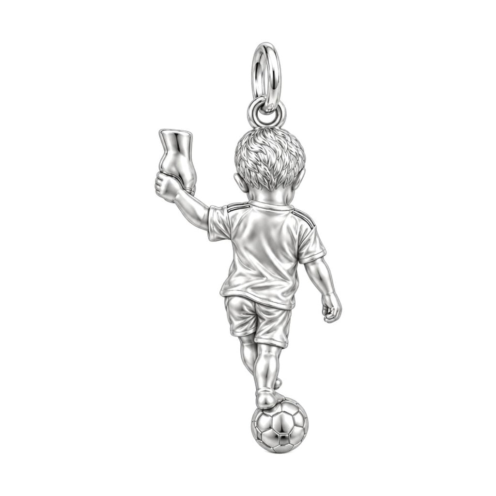 Little Kicker Holding Hands Charm Bracelet Set – back of the charm, engraving area