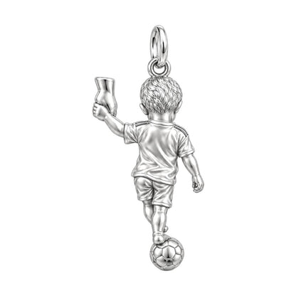 Little Kicker Holding Hands Huggie Charm Earrings – back of the charm, engraving area