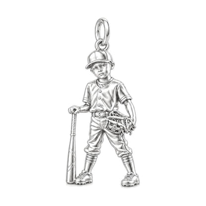 Little League Legend Charm Bracelet – Personalized Mom Gift – silver charm, front view
