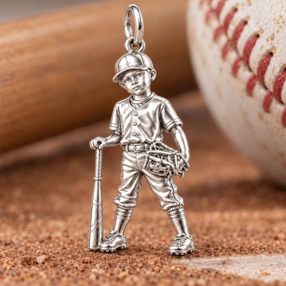Little League Legend Charm Bracelet – Personalized Mom Gift – macro detail of the charm