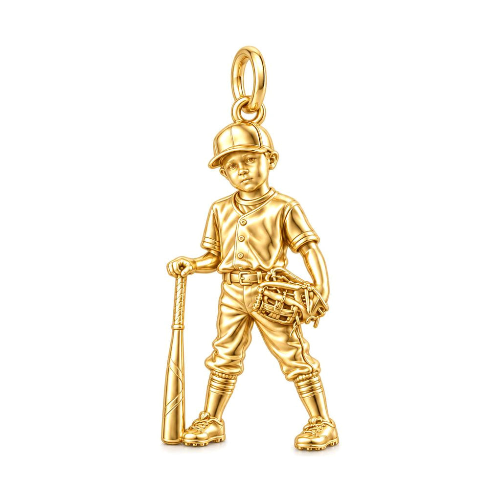Little League Legend Charm Bracelet – Personalized Mom Gift – 18K gold charm, front view