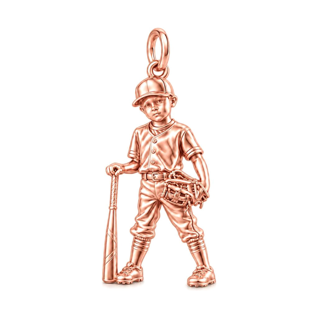 Little League Legend Charm Bracelet – Personalized Mom Gift – rose gold charm, front view