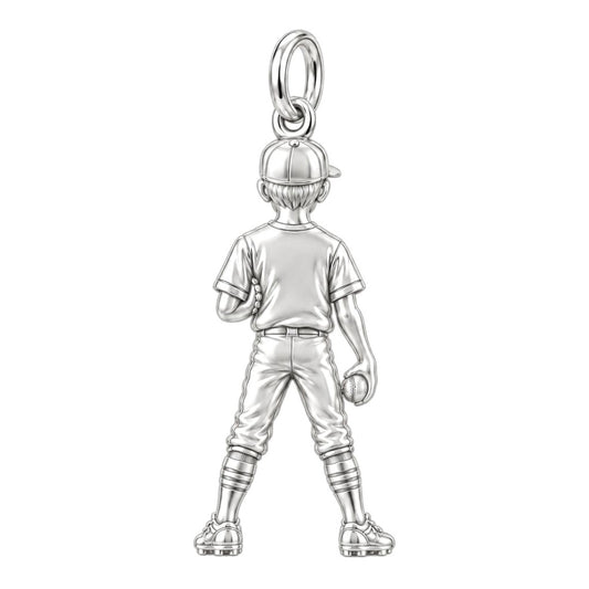 Little Leaguer Dreams Charm Bracelet – Personalized Mom Gift – back of the charm, engraving area