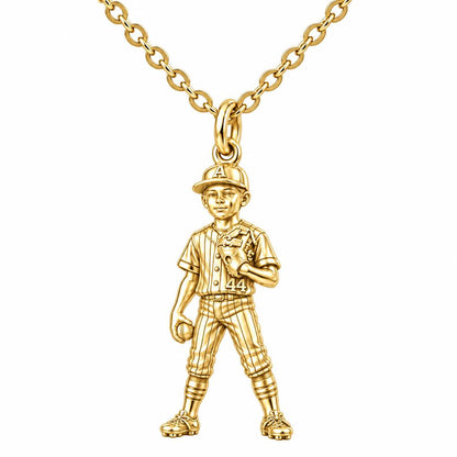 Little Leaguer Dreams Charm Necklace Set – 18K gold, front view
