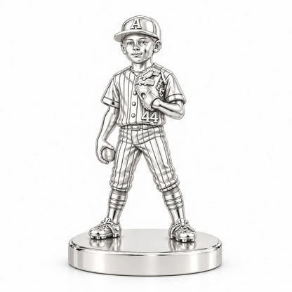 Little Leaguer Dreams Keepsake Plaque – silver, front view