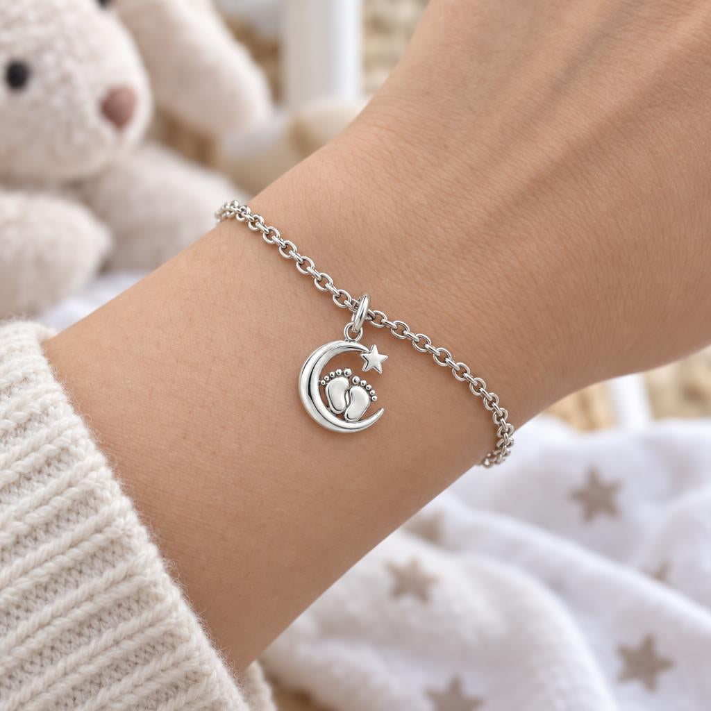 Little Moonsteps Charm Bracelet Set – worn / in use