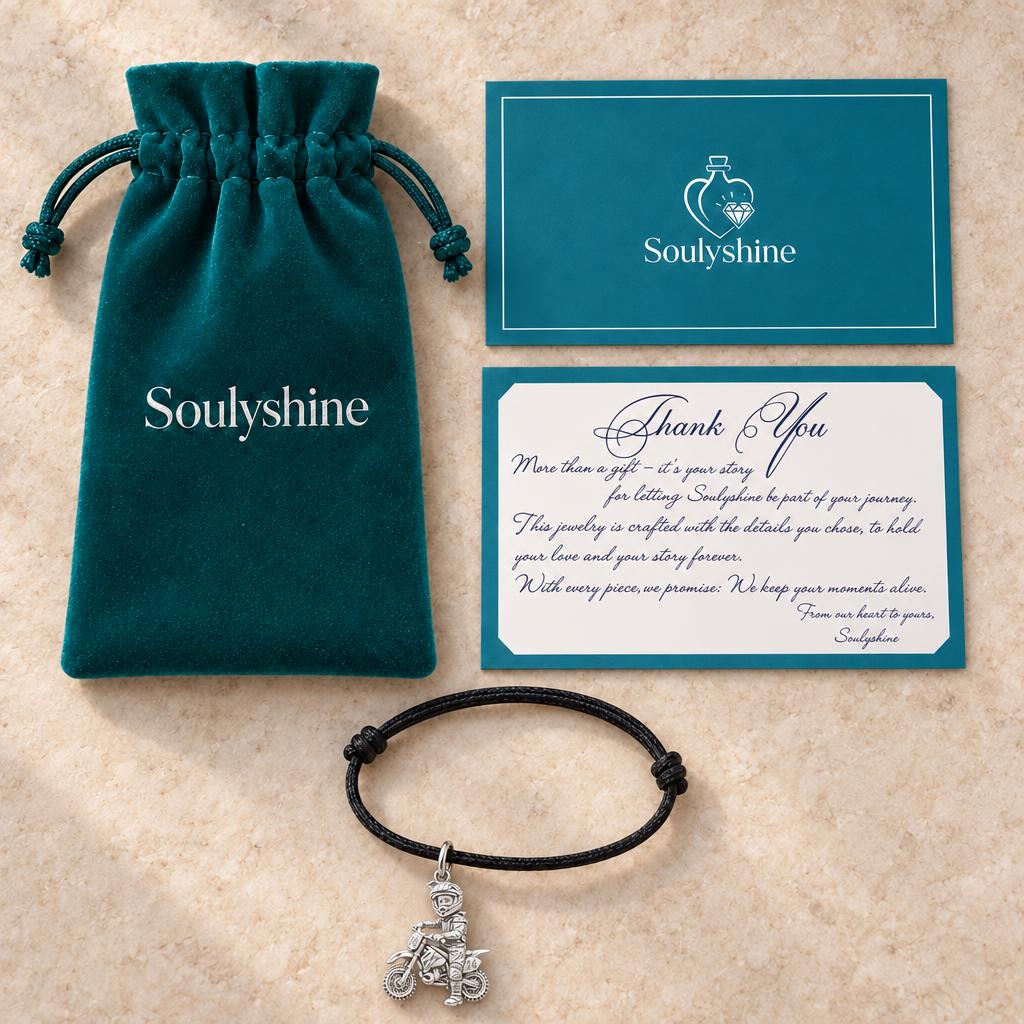 Little Motocross Hero Huggie Charm Earrings – Soulyshine velvet pouch and gift card