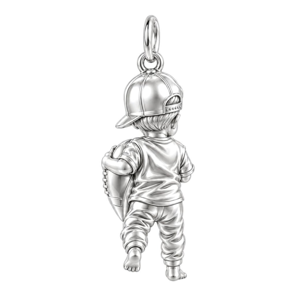 Little MVP Footballer Charm Bracelet – Personalized Mom Gift – back of the charm, engraving area