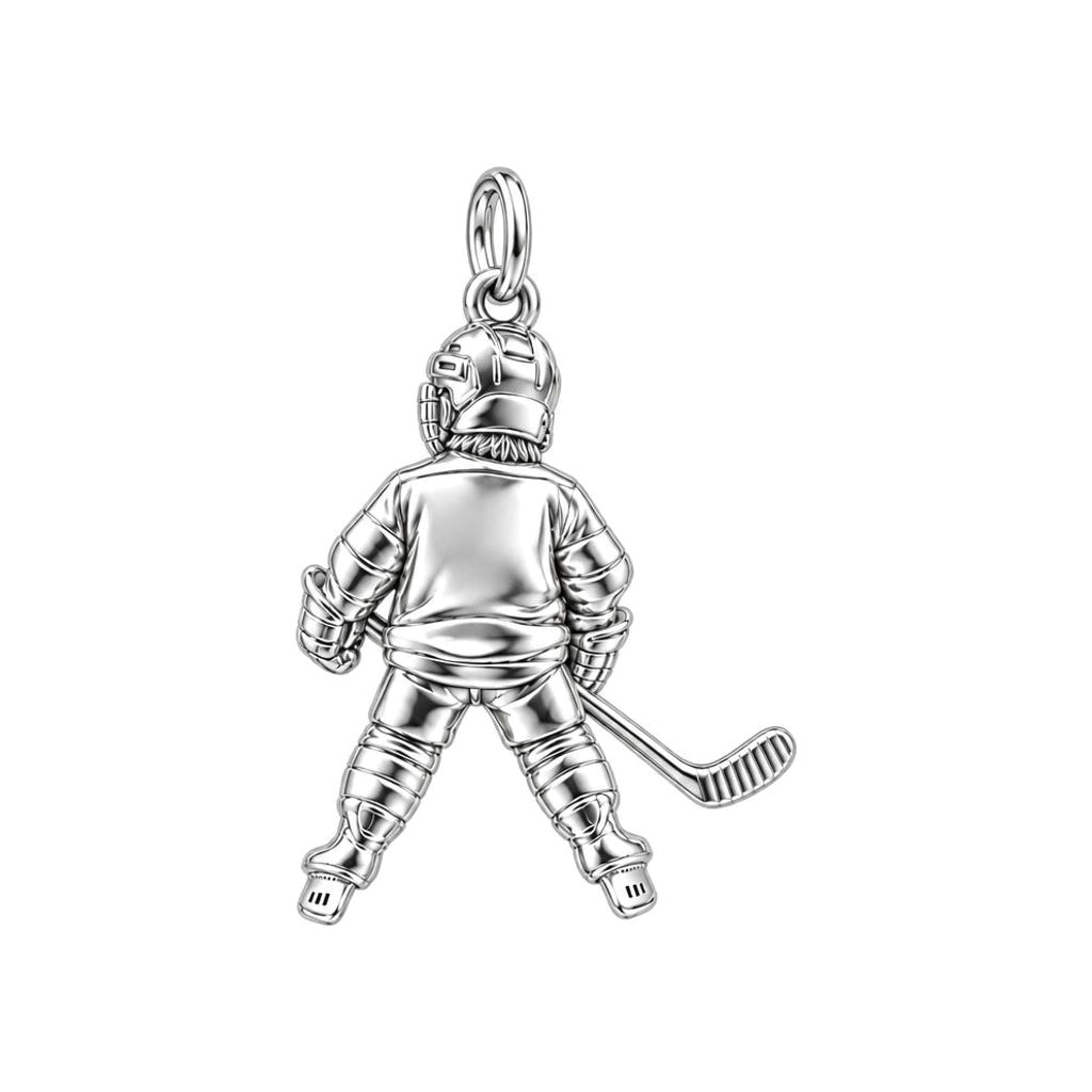 Little MVP Hockey Player Charm Bracelet – Personalized Mom G – back of the charm, engraving area