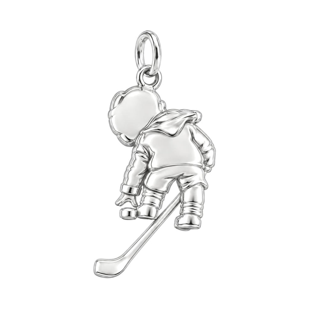 Little MVP Hockey Player Charm Bracelet – Personalized Mom Gift – back of the charm, engraving area