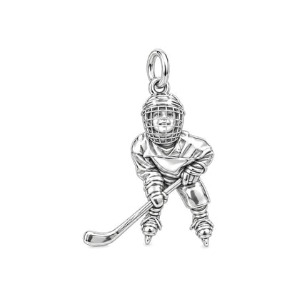 Little MVP Hockey Star Charm Bracelet – Personalized Mom Gift – silver charm, front view