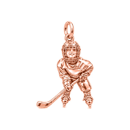 Little MVP Hockey Star Charm Bracelet – Personalized Mom Gift – rose gold charm, front view