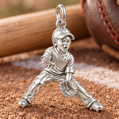 Little MVP In The Field Charm Bracelet – Personalized Mom Gift – macro detail of the charm
