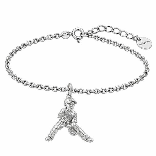 Little MVP In The Field Charm Bracelet Set – silver, front view