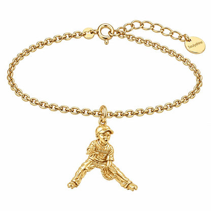 Little MVP In The Field Charm Bracelet Set – 18K gold, front view
