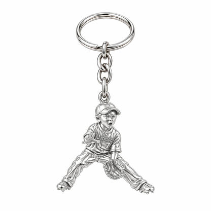 Little MVP In The Field Charm Keychain – silver, front view