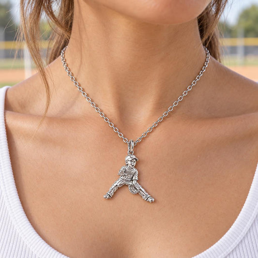 Little MVP In The Field Charm Necklace Set – worn / in use