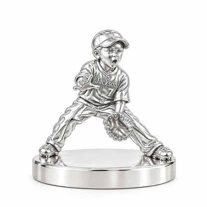 Little MVP In The Field Keepsake Plaque – silver, front view