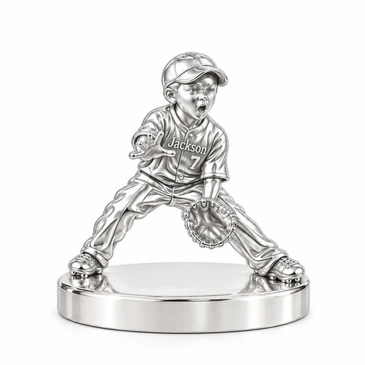 Little MVP In The Field Keepsake Plaque – silver, front view