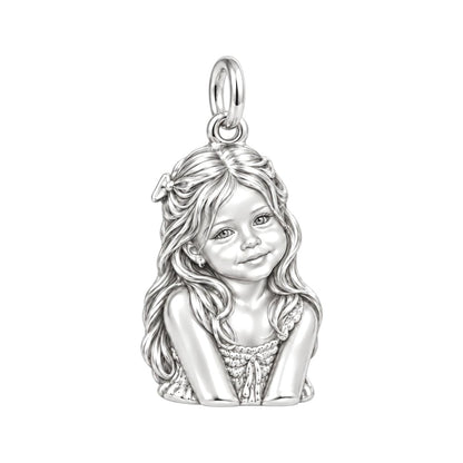 Little One's Smile Charm Bracelet – Personalized Mom Gift – silver charm, front view