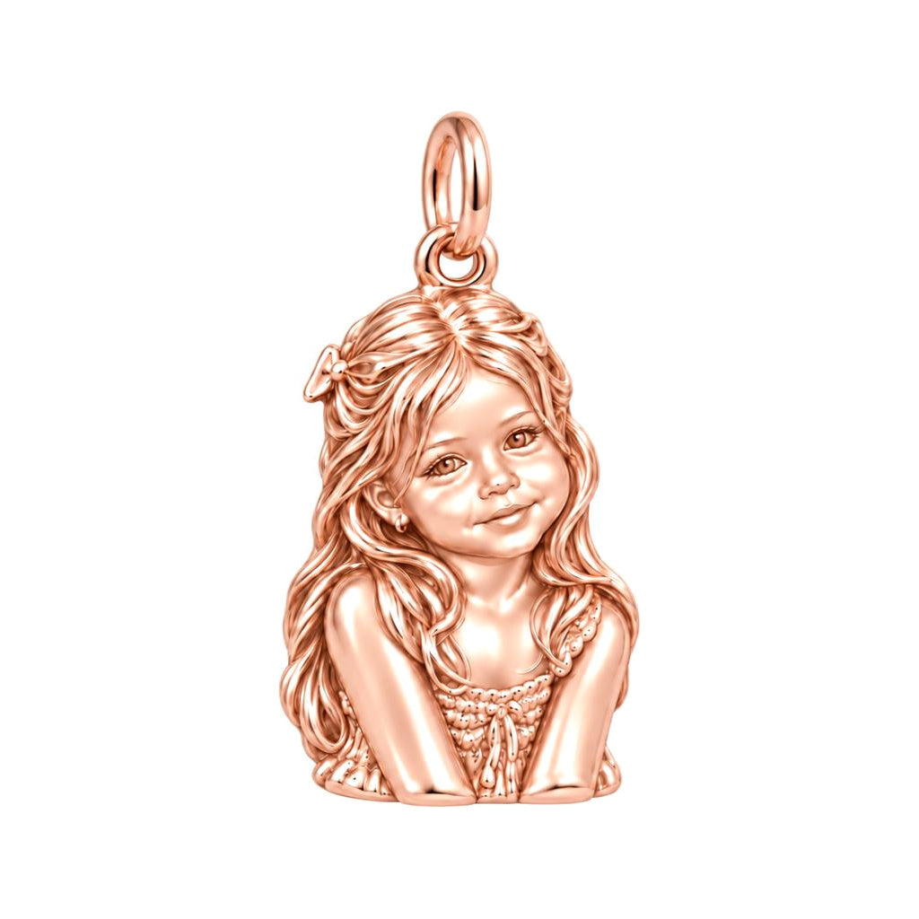 Little One's Smile Charm Bracelet – Personalized Mom Gift – rose gold charm, front view