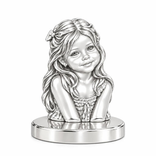 Little One's Smile Keepsake Plaque – silver, front view