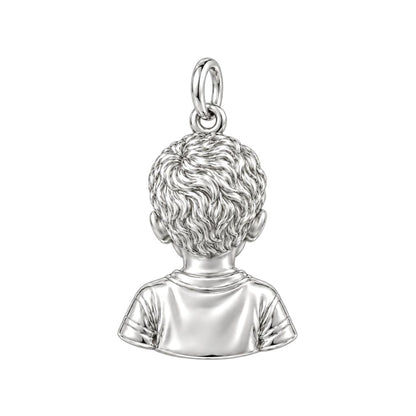Little One Sculpted Portrait Charm Bracelet – Personalized Mom Gift – back of the charm, engraving area