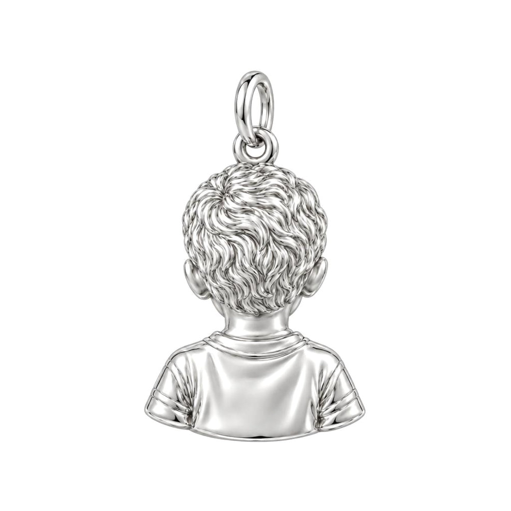 Little One Sculpted Portrait Charm Keychain – back of the charm, engraving area